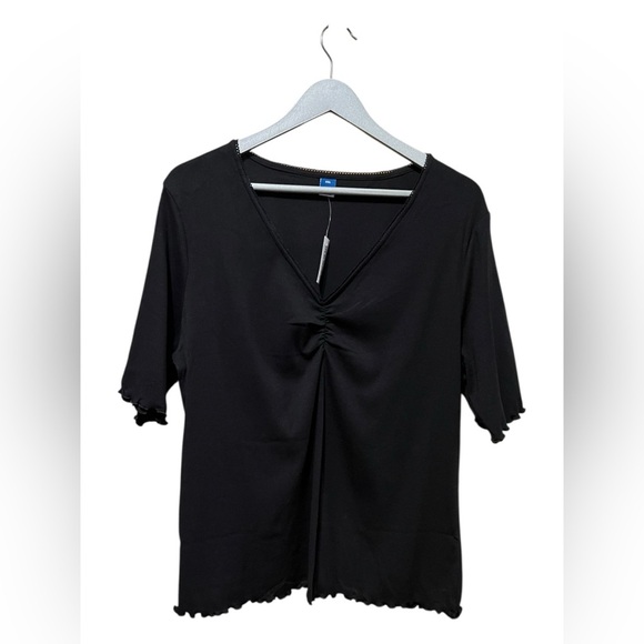 Old Navy Black Ribbed V-Neck Top – XXL - Picture 1 of 4
